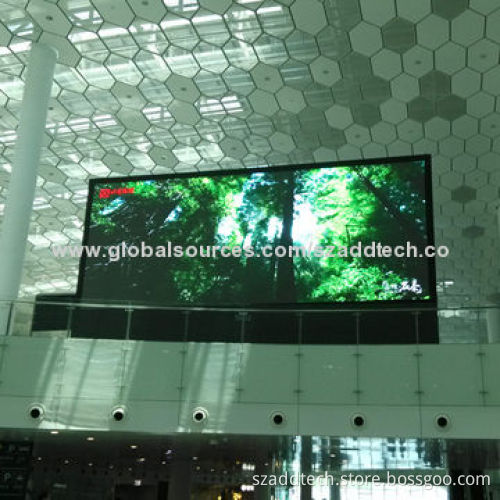 P10mm Indoor 3528 SMD Full Color LED Video Wall Screen, Installed at Airport, 100,000-hour Lifetime